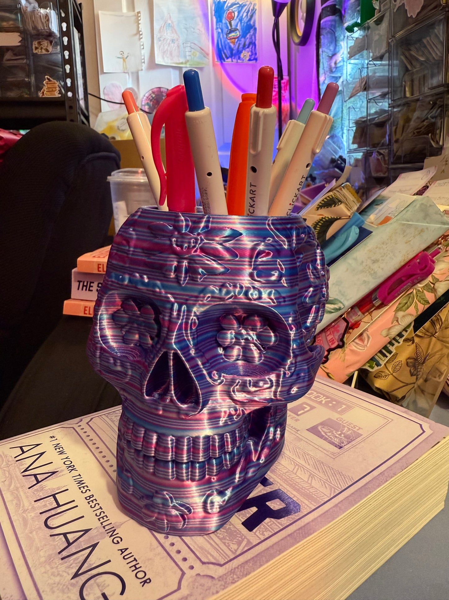 Sugar Skull Desk Cup
