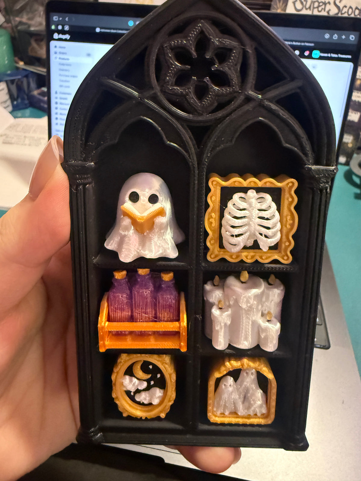 Large Gothic Bookcase Fidget Clicker
