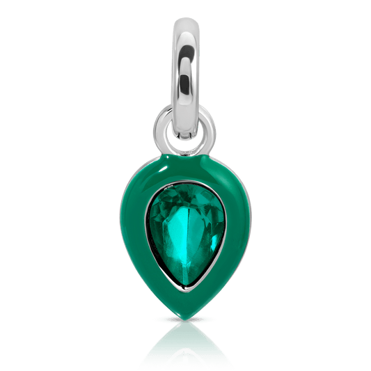 May Emerald Birthstone Charm - Pear