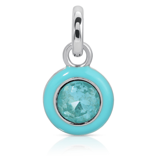 March Aquamarine Birthstone Charm - Round